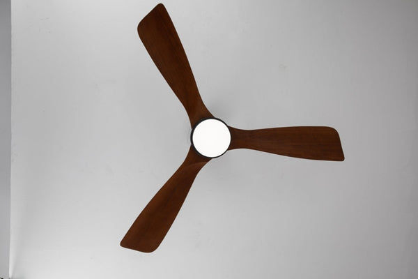 English Elm 52 Inch DC Motor Ceiling Fan Walnut Wood Blades Dimmable LED Remote Indoor Outdoor W3727P508297