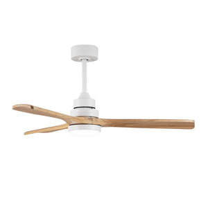 English Elm Solid Wood Blade 52 Inch Ceiling Fan with Dimmable LED Light and Remote Indoor Outdoor W3727P508318