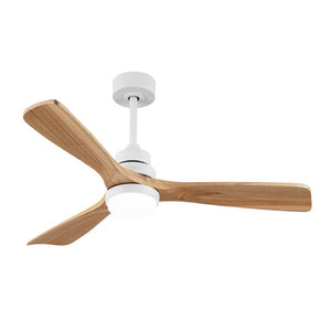 English Elm Solid Wood Blade 52 Inch Ceiling Fan with Dimmable LED Light and Remote Indoor Outdoor W3727P508318