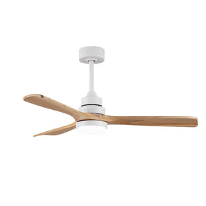 English Elm Solid Wood Blade 52 Inch Ceiling Fan with Dimmable LED Light and Remote Indoor Outdoor W3727P508318