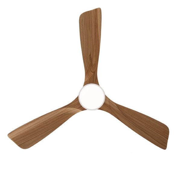 English Elm Solid Wood Blade 52 Inch Ceiling Fan with Dimmable LED Light and Remote Indoor Outdoor W3727P508318