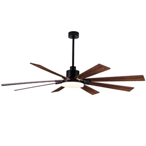 English Elm 72 Inch Large Ceiling Fan with LED Light Remote DC Motor 8 Blade Damp Rated W3727P508335