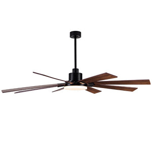 English Elm 72 Inch Large Ceiling Fan with LED Light Remote DC Motor 8 Blade Damp Rated W3727P508335