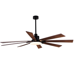 English Elm 72 Inch Large Ceiling Fan with LED Light Remote DC Motor 8 Blade Damp Rated W3727P508335