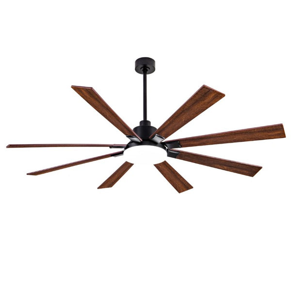 English Elm 72 Inch Large Ceiling Fan with LED Light Remote DC Motor 8 Blade Damp Rated W3727P508335