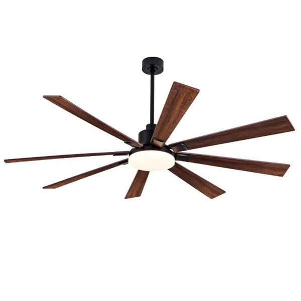 English Elm 72 Inch Large Ceiling Fan with LED Light Remote DC Motor 8 Blade Damp Rated W3727P508335