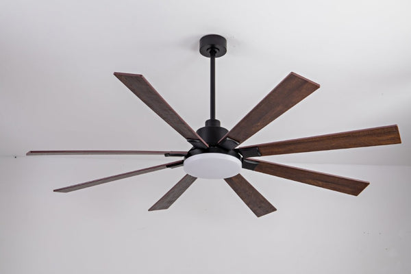 English Elm 72 Inch Large Ceiling Fan with LED Light Remote DC Motor 8 Blade Damp Rated W3727P508335
