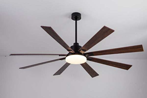 English Elm 72 Inch Large Ceiling Fan with LED Light Remote DC Motor 8 Blade Damp Rated W3727P508335