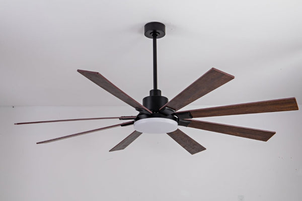 English Elm 72 Inch Large Ceiling Fan with LED Light Remote DC Motor 8 Blade Damp Rated W3727P508335