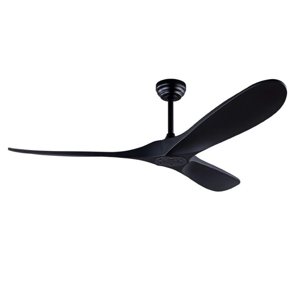 English Elm 52 Inch Matte Black ABS Ceiling Fan with Remote DC Motor for Patio or Living Room W3727P508394