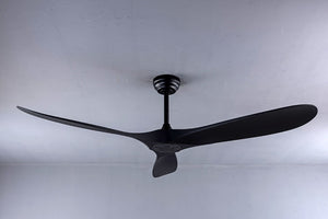 English Elm 52 Inch Matte Black ABS Ceiling Fan with Remote DC Motor for Patio or Living Room W3727P508394