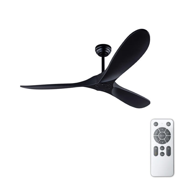 English Elm 52 Inch Matte Black ABS Ceiling Fan with Remote DC Motor for Patio or Living Room W3727P508394