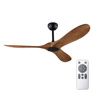 English Elm 52 Inch ABS Walnut Ceiling Fan with Remote Control for Living Room Patio Porch W3727P508397