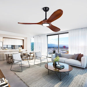 English Elm 52 Inch Matte Black Smart Ceiling Fan Dimmable Light Quiet DC Motor Indoor Outdoor W3727P508558