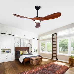 English Elm 52 Inch Matte Black Smart Ceiling Fan Dimmable Light Quiet DC Motor Indoor Outdoor W3727P508558