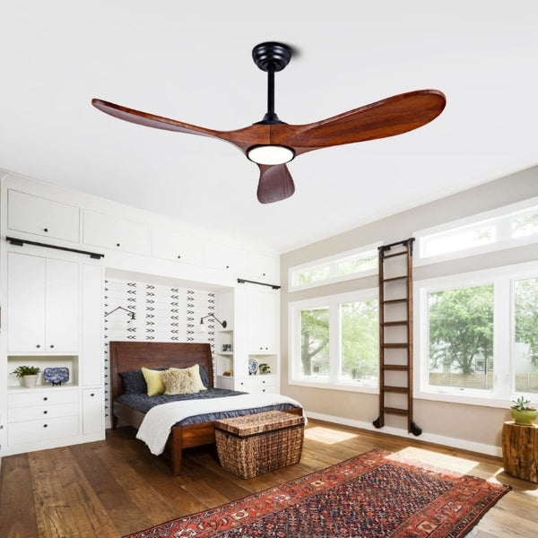 English Elm 52 Inch Matte Black Smart Ceiling Fan Dimmable Light Quiet DC Motor Indoor Outdoor W3727P508558