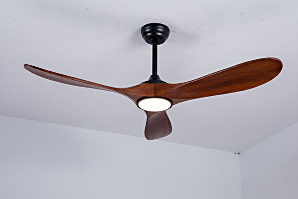 English Elm 52 Inch Matte Black Smart Ceiling Fan Dimmable Light Quiet DC Motor Indoor Outdoor W3727P508558