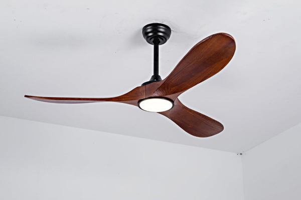 English Elm 52 Inch Matte Black Smart Ceiling Fan Dimmable Light Quiet DC Motor Indoor Outdoor W3727P508558