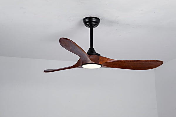 English Elm 52 Inch Matte Black Smart Ceiling Fan Dimmable Light Quiet DC Motor Indoor Outdoor W3727P508558