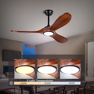 English Elm 52 Inch Matte Black Smart Ceiling Fan Dimmable Light Quiet DC Motor Indoor Outdoor W3727P508558