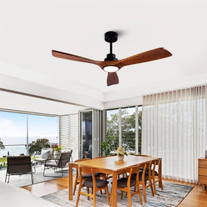 English Elm Ceiling Fan with Sycamore Wood Blades Quiet DC Motor Remote Indoor Outdoor Farmhouse W3727P508560