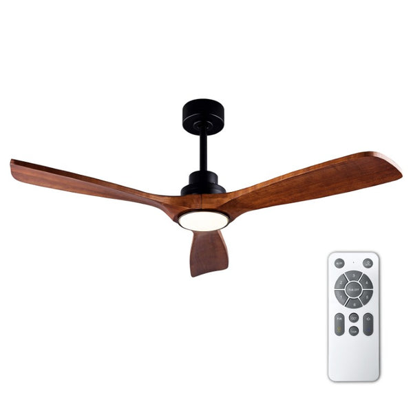 English Elm Ceiling Fan with Sycamore Wood Blades Quiet DC Motor Remote Indoor Outdoor Farmhouse W3727P508560