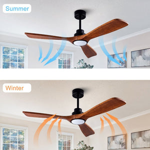 English Elm Ceiling Fan with Sycamore Wood Blades Quiet DC Motor Remote Indoor Outdoor Farmhouse W3727P508560