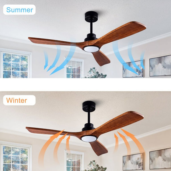 English Elm Ceiling Fan with Sycamore Wood Blades Quiet DC Motor Remote Indoor Outdoor Farmhouse W3727P508560