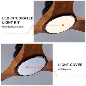 English Elm Ceiling Fan with Sycamore Wood Blades Quiet DC Motor Remote Indoor Outdoor Farmhouse W3727P508560