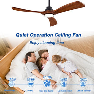 English Elm 52 Inch Ceiling Fan with Sycamore Wood Blades Dimmable LED and 6 Speed Reversible Motor W3727P508572