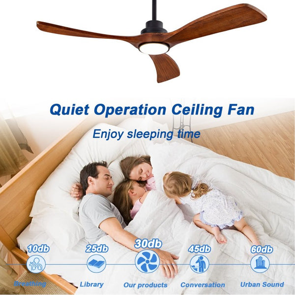 English Elm 52 Inch Ceiling Fan with Sycamore Wood Blades Dimmable LED and 6 Speed Reversible Motor W3727P508572