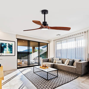 English Elm 52 Inch Ceiling Fan with Sycamore Wood Blades Dimmable LED and 6 Speed Reversible Motor W3727P508572