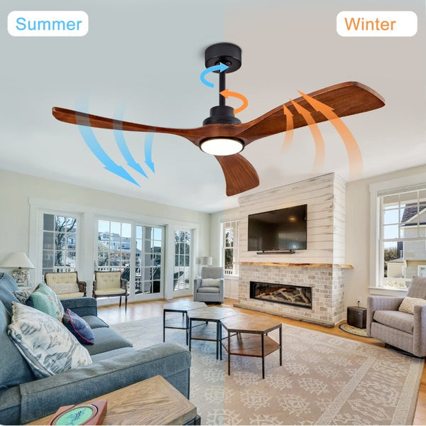 English Elm 52 Inch Ceiling Fan with Sycamore Wood Blades Dimmable LED and 6 Speed Reversible Motor W3727P508572