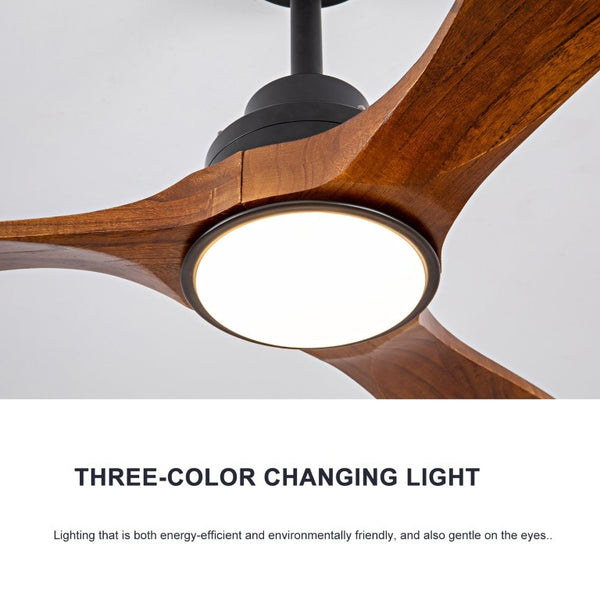 English Elm 52 Inch Ceiling Fan with Sycamore Wood Blades Dimmable LED and 6 Speed Reversible Motor W3727P508572