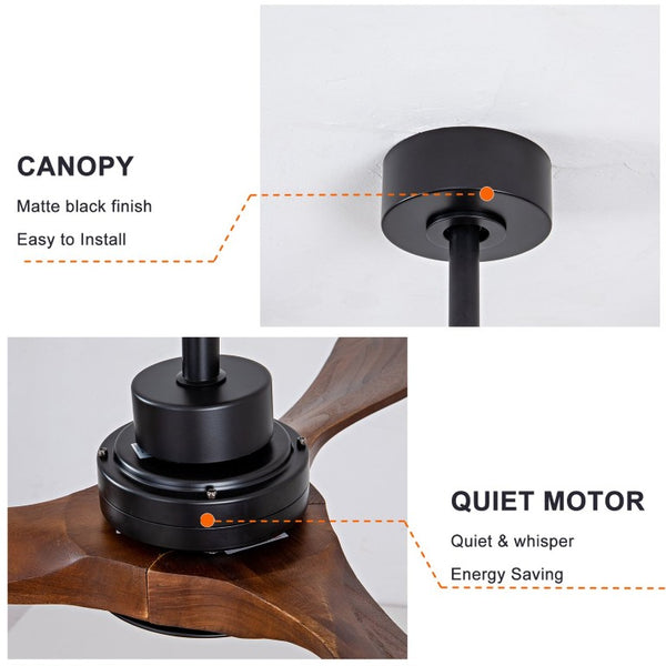 English Elm 52 Inch Ceiling Fan with Sycamore Wood Blades Dimmable LED and 6 Speed Reversible Motor W3727P508572