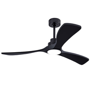English Elm 52 Inch Black Sycamore Wood Ceiling Fan Dimmable Light Remote 6 Speed DC Motor W3727P508581