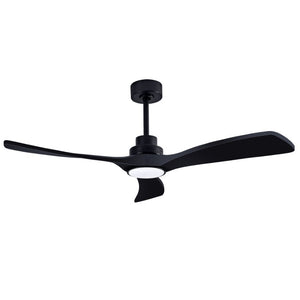 English Elm 52 Inch Black Sycamore Wood Ceiling Fan Dimmable Light Remote 6 Speed DC Motor W3727P508581