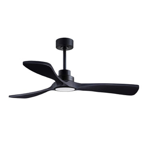 English Elm 52 Inch Black Sycamore Wood Ceiling Fan Dimmable Light Remote 6 Speed DC Motor W3727P508581