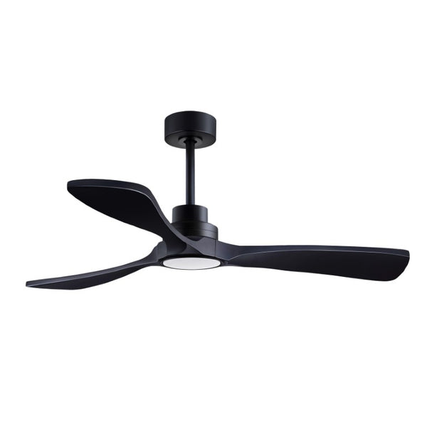 English Elm 52 Inch Black Sycamore Wood Ceiling Fan Dimmable Light Remote 6 Speed DC Motor W3727P508581
