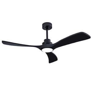 English Elm 52 Inch Black Sycamore Wood Ceiling Fan Dimmable Light Remote 6 Speed DC Motor W3727P508581