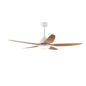 English Elm White Outdoor Ceiling Fan 56 Inch DC Motor with Remote Smart App Six Speed Control W3727P508786
