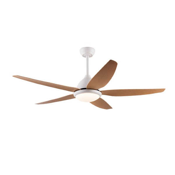 English Elm White Outdoor Ceiling Fan 56 Inch DC Motor with Remote Smart App Six Speed Control W3727P508786