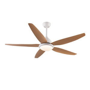 English Elm White Outdoor Ceiling Fan 56 Inch DC Motor with Remote Smart App Six Speed Control W3727P508786