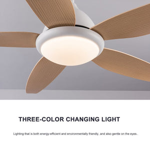 English Elm White Outdoor Ceiling Fan 56 Inch DC Motor with Remote Smart App Six Speed Control W3727P508786