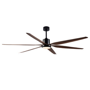 English Elm 66 Inch Farmhouse Ceiling Fan with Wood Grain Blades Quiet DC Motor Damp Rated Matte Black W3727P508802