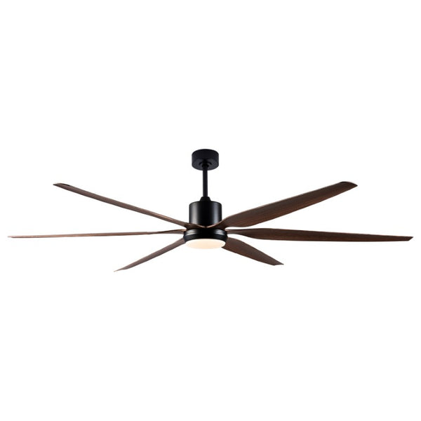 English Elm 66 Inch Farmhouse Ceiling Fan with Wood Grain Blades Quiet DC Motor Damp Rated Matte Black W3727P508802