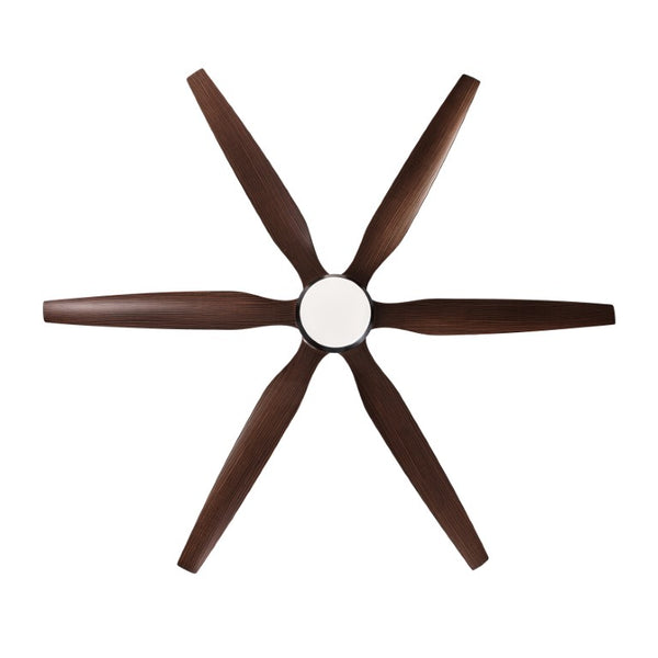 English Elm 66 Inch Farmhouse Ceiling Fan with Wood Grain Blades Quiet DC Motor Damp Rated Matte Black W3727P508802