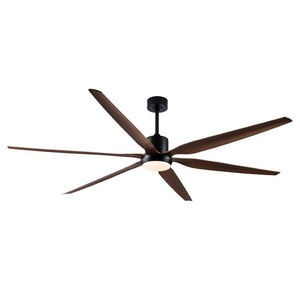 English Elm 66 Inch Farmhouse Ceiling Fan with Wood Grain Blades Quiet DC Motor Damp Rated Matte Black W3727P508802