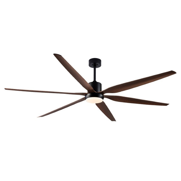 English Elm 66 Inch Farmhouse Ceiling Fan with Wood Grain Blades Quiet DC Motor Damp Rated Matte Black W3727P508802