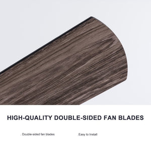 English Elm 52 Inch Sycamore Wood Blade Ceiling Fan with LED Light and Remote for Large Rooms W3727P511387